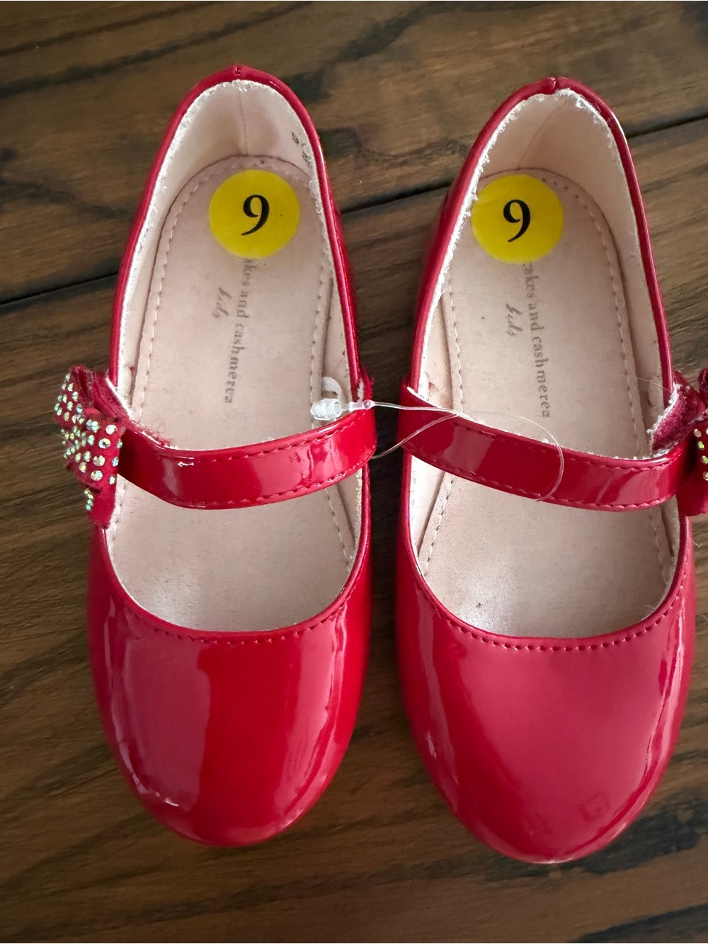 Girls Patent Red Mary Jane Shoes with Bow Accent